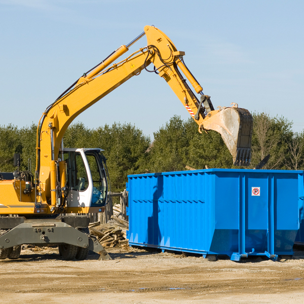 are there any restrictions on where a residential dumpster can be placed in Comins